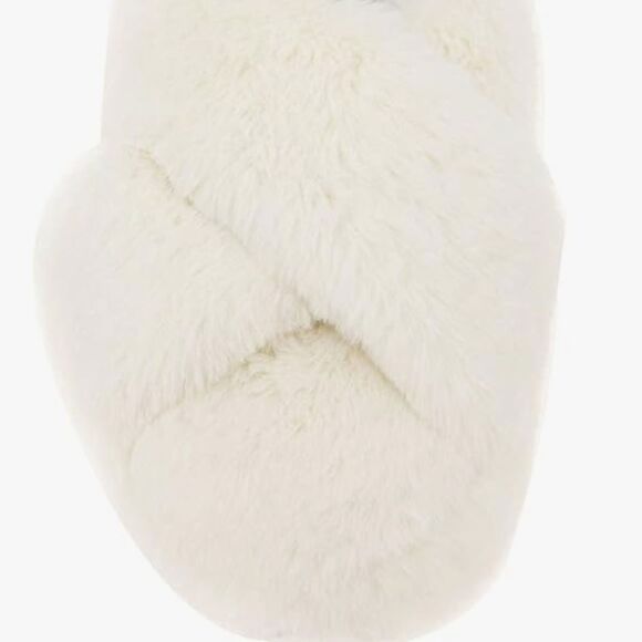BCBGENERATION Women's Soffi Faux Fur Slippers shoes- Ivory -Size 10 New - Picture 5 of 10